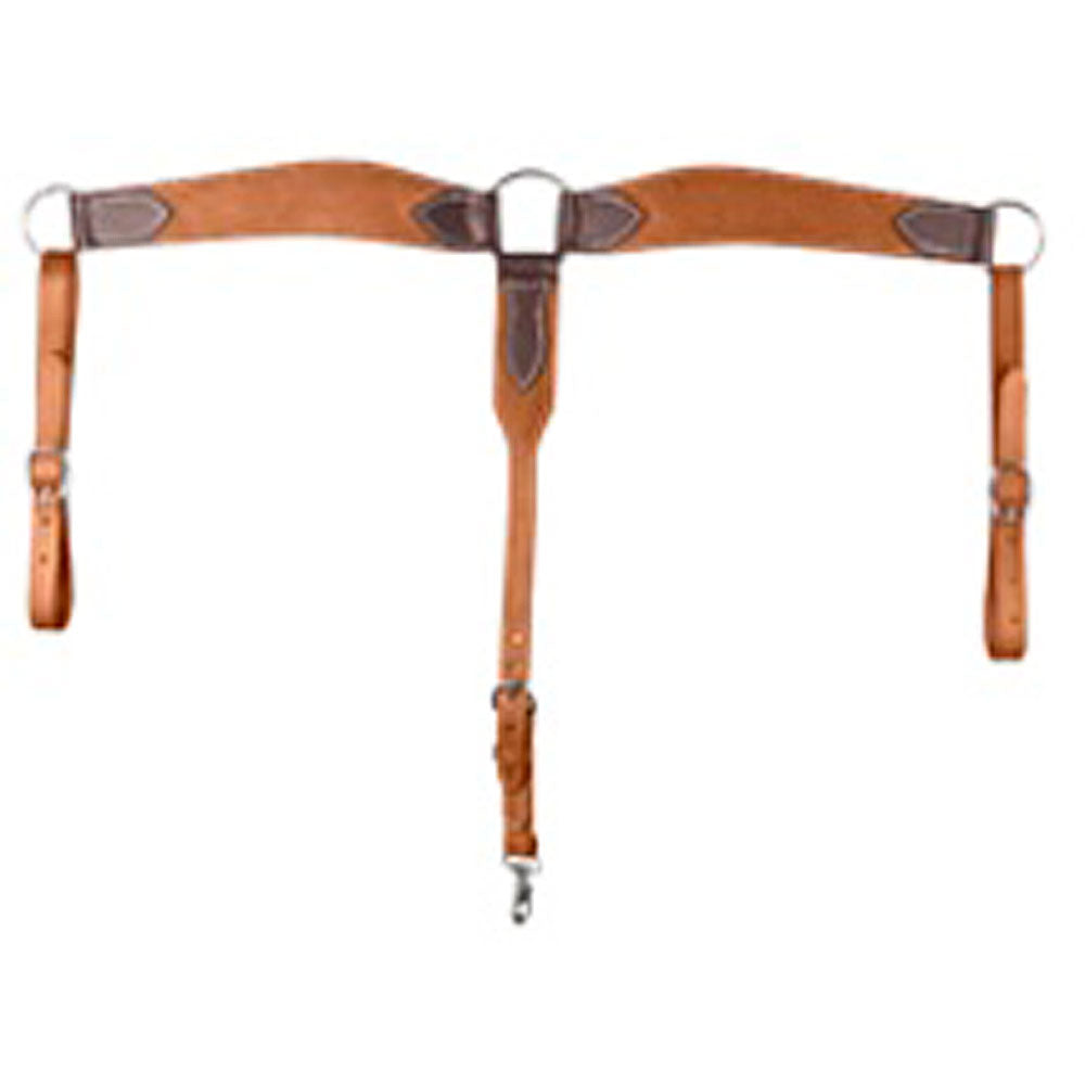 Hilason Western 3-1/4" Wide 2 Ply Stitched Shaped Horse Breast Collar Chestnut