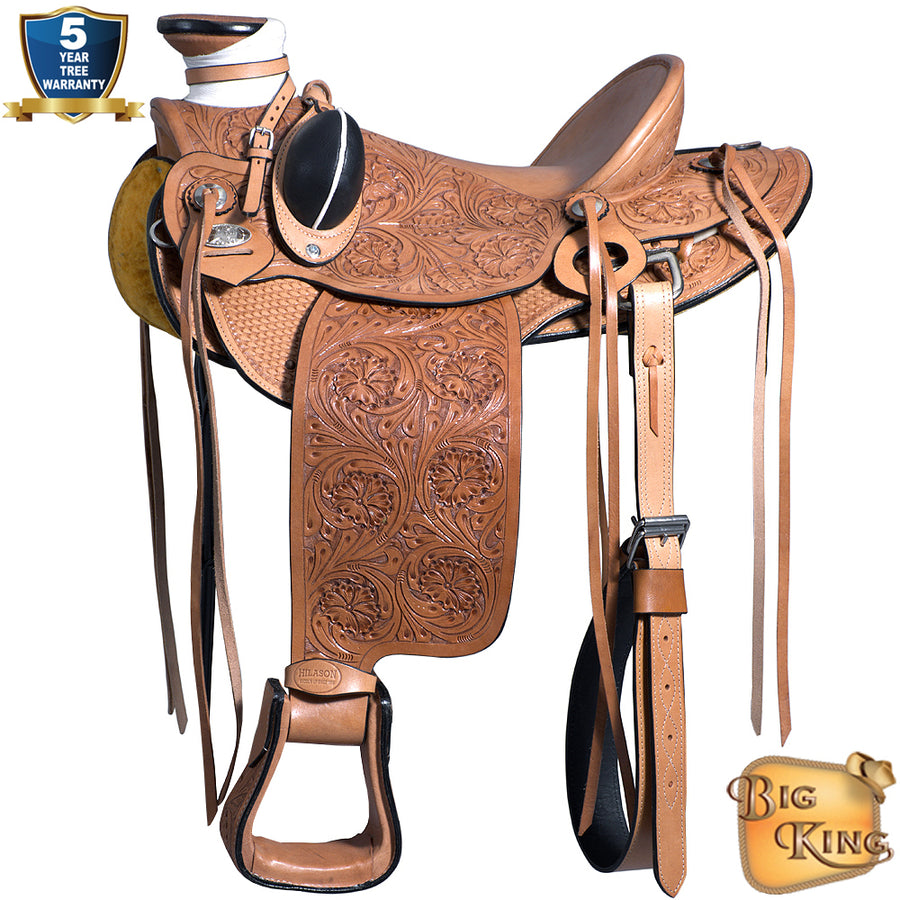 Western Horse Saddle American Leather Wade Ranch Roping Tan Hilason - Uhorse