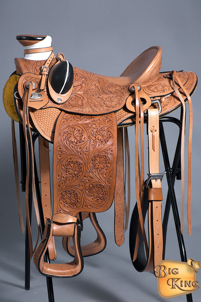 16 In Western Horse Saddle American Leather Wade Ranch Roping Tan Hilason - Uhorse