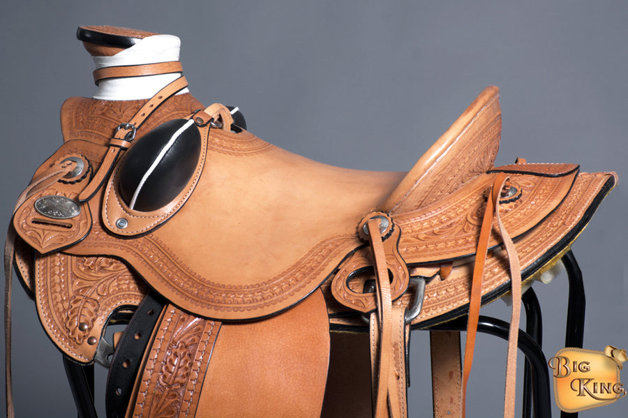 16 In Western Horse Saddle American Leather Wade Ranch Roping Tan Kote By Hilason D045
