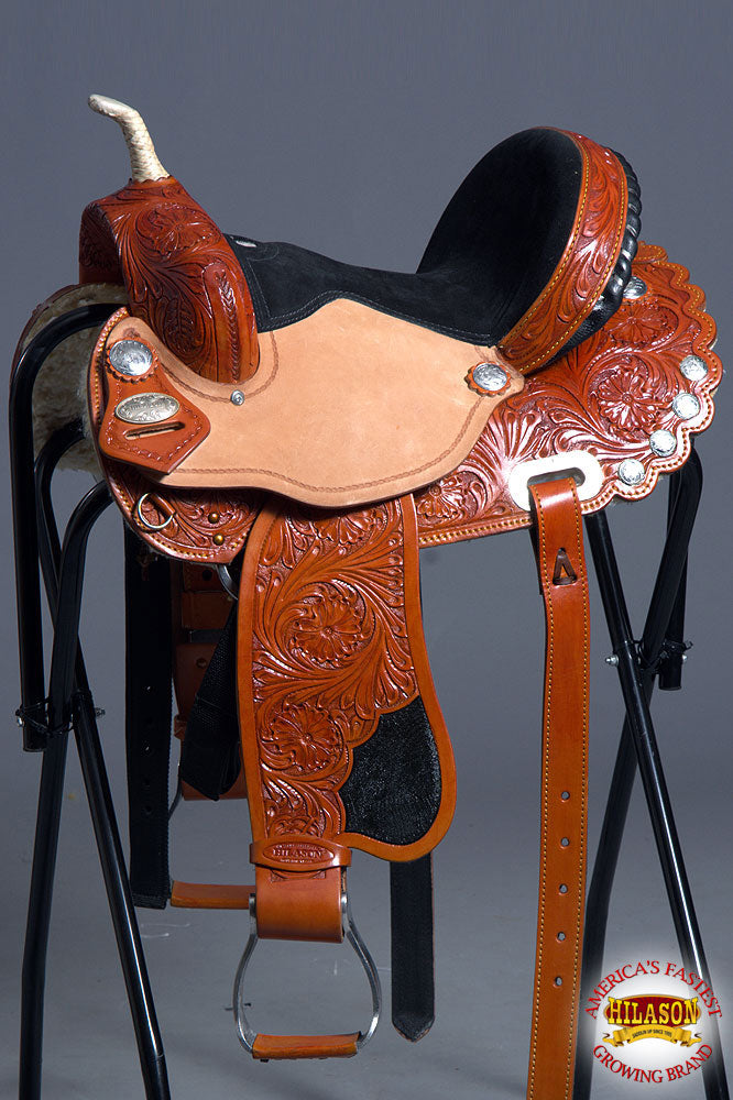 HILASON Western Horse Saddle American Leather Flex Trail Barrel Tack | American Saddle Horse | Leather Saddle | Western Saddle | Saddle for Horses | Horse Saddle Western