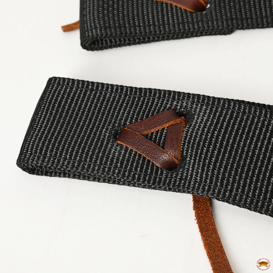 Hilason Premium Double Nylon Cinch Tie Strap And Off Billet Set - Black