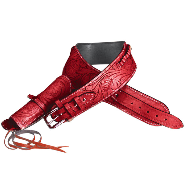 Hilason Western Right Hand Gun Holster Rig 44/45 Caliber Leather Cowboy - Uhorse