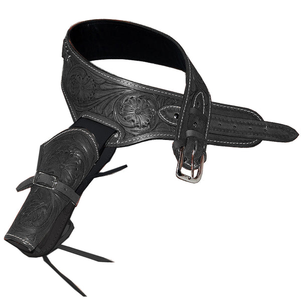 Hilason Western Right Hand Gun Holster Rig 22 Cal Leather Cowboy - Uhorse