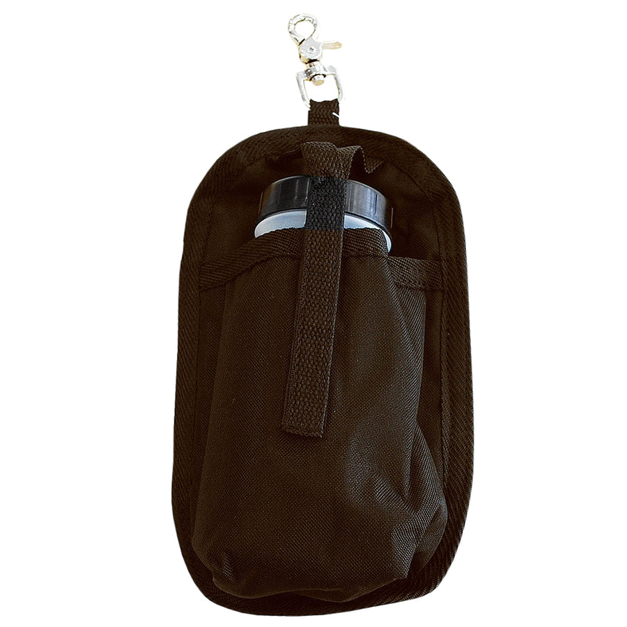 Brown nylon drawstring pouch with silver hardware - Uhorse