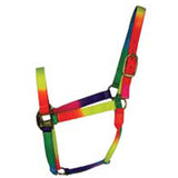 Large Hilason Horse 3 Ply Nylon Halter 3Mm With Brass Hardware Rainbow