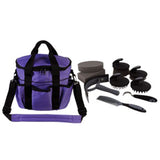 7.5"Lx10.5"Wx10"H Hilason 10 Pc. Premium Grey H. Grooming Kit Purple by Hilason – Cowboy and equestrian accessories