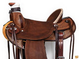 Western Horse Saddle American Leather Wade Ranch Roping Brown Hilason