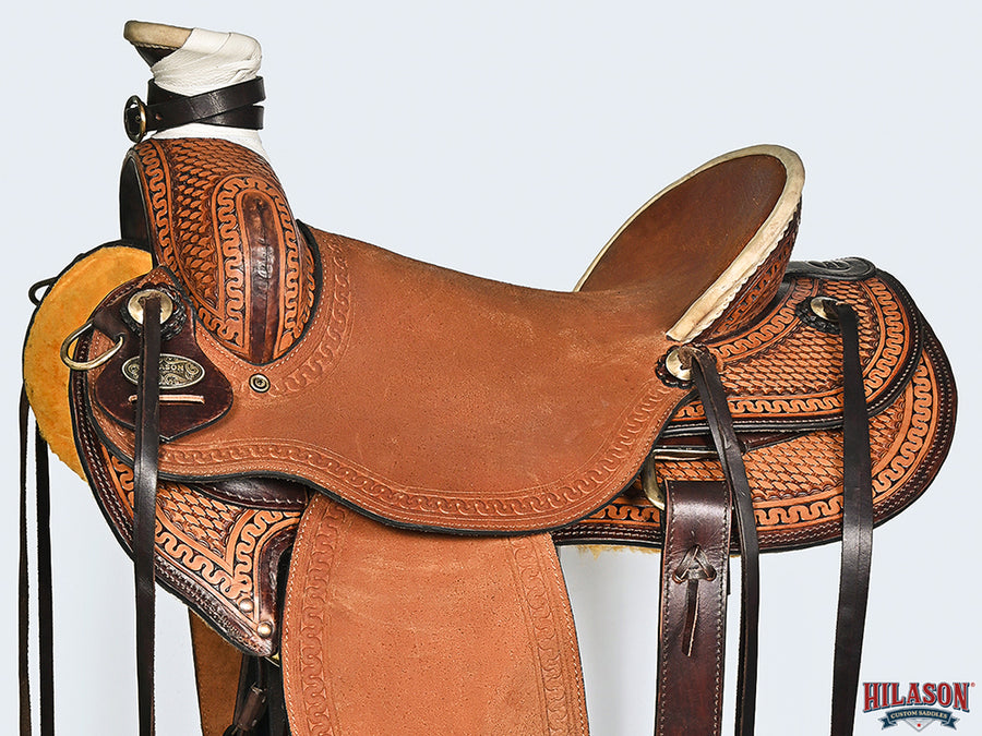 HILASON Western Horse Saddle American Leather Wade Ranch Roping Brown | Hand Tooled & For Horses