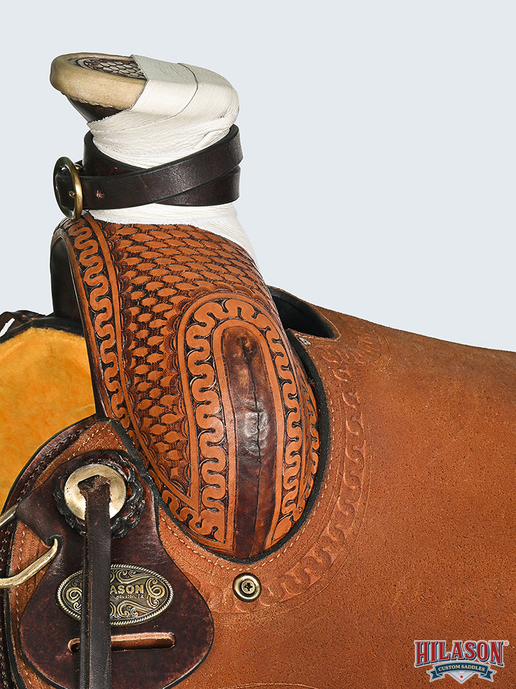 HILASON Western Horse Saddle American Leather Wade Ranch Roping Brown | Hand Tooled & For Horses
