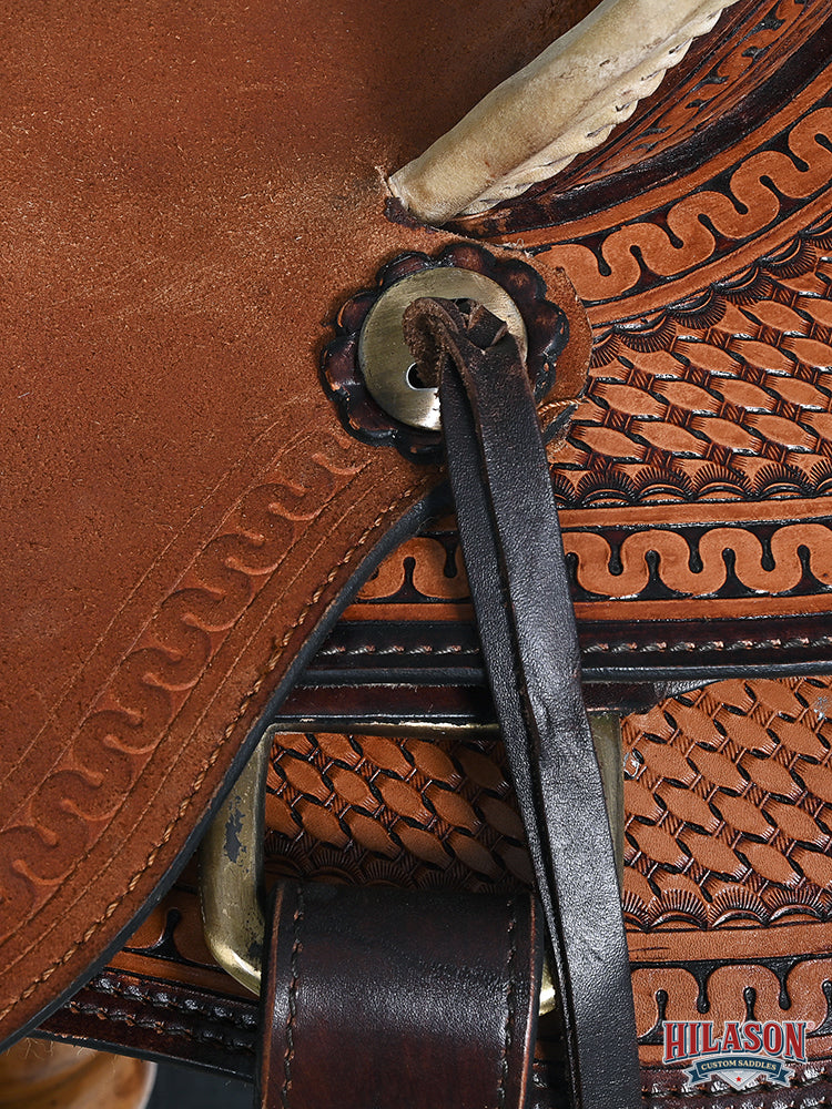HILASON Western Horse Saddle American Leather Wade Ranch Roping Brown | Hand Tooled & For Horses