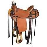 17 In W. H. Saddle American Leather Wade Roping Brown Hilason – by Hilason – Cowboy and equestrian accessories