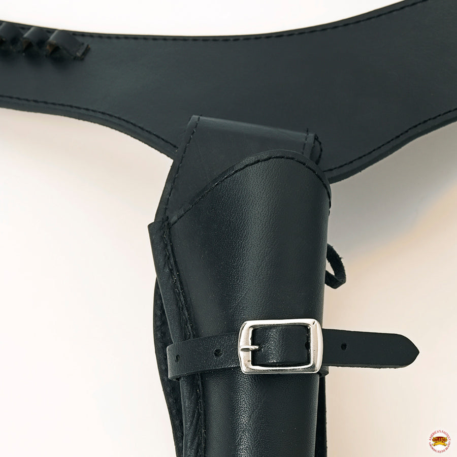 HILASON Western Right Hand Gun Holster Rig 44/45 Caliber Leather Cowboy | Costume Belt