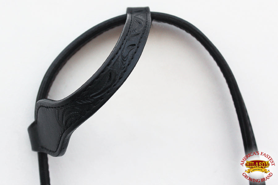 HILASON Western Horse Headstall Bridle American Leather Black Floral | for Horses Headstalls