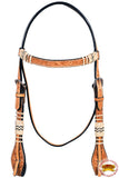 Hilason Western Horse Headstall Bridle American Leather Rawhide Floral