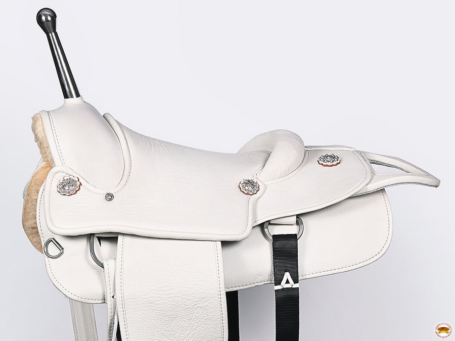 HILASON Custom Designed Rare Western Trick Riding Saddle | Horse Racing Leather Saddles for Horses