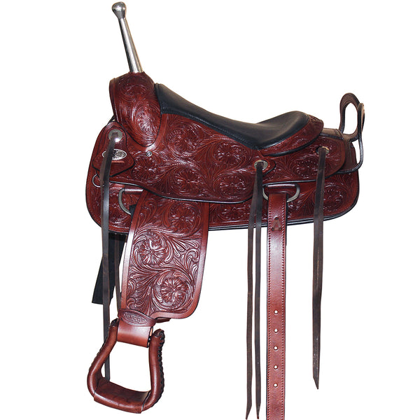 Hilason Custom Designed Rare Western Trick Riding Saddle Mahogany - Uhorse