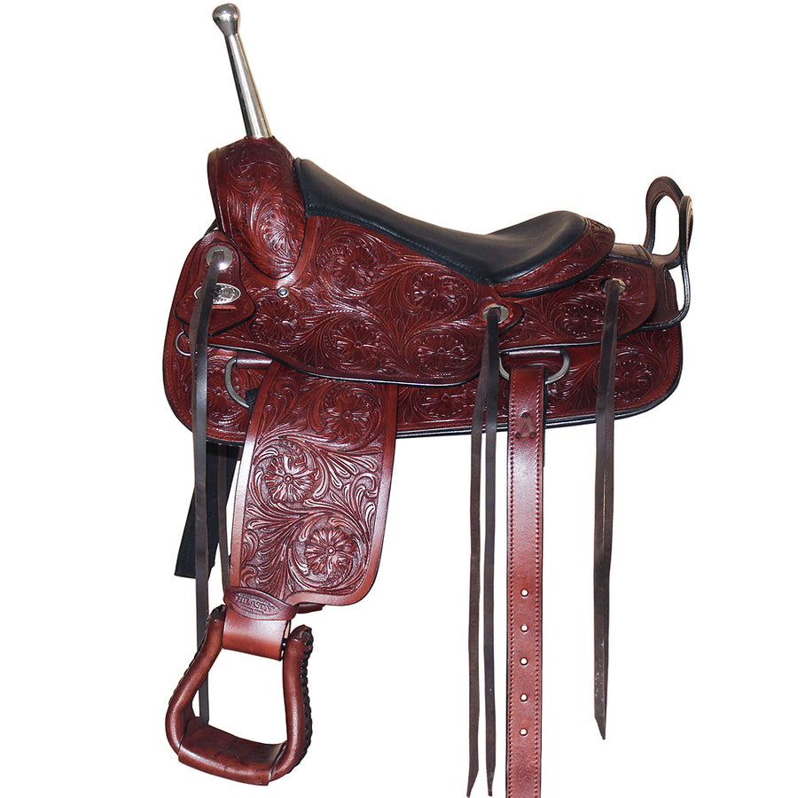 Hilason Custom Designed Rare Western Trick Riding Saddle Mahogany - Uhorse