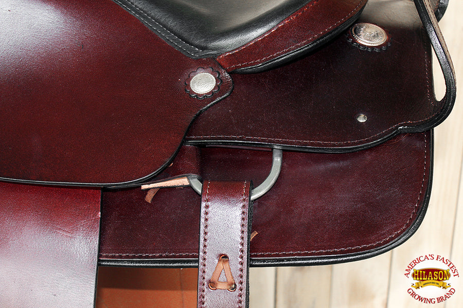 HILASON Custom Designed Rare Western Trick Riding Saddle Mahogany | Horse Racing Leather Saddles for Horses