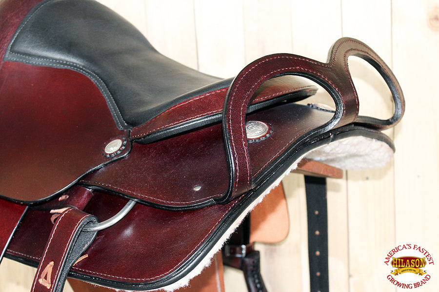 HILASON Custom Designed Rare Western Trick Riding Saddle Mahogany | Horse Racing Leather Saddles for Horses