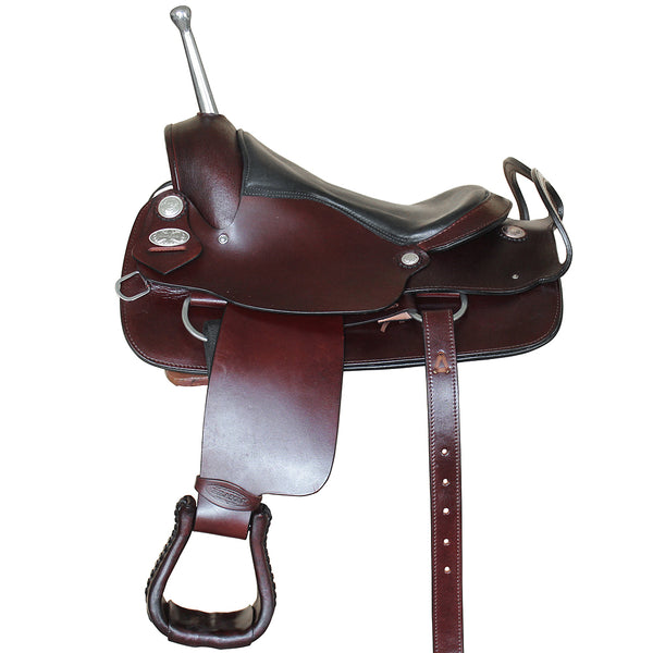 Hilason Custom Designed Rare Western Trick Riding Saddle Mahogany - Uhorse