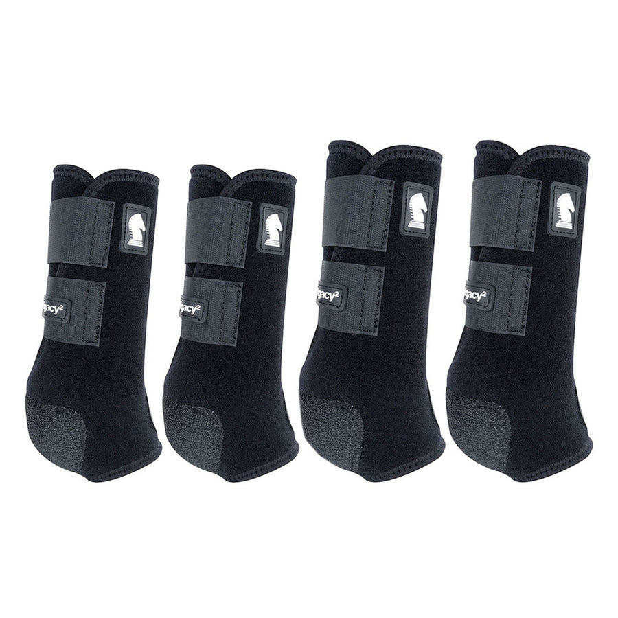 Large Classic Equine Legacy2 H. Front Hind Sports Boots 4pk Black – by Hilason – Cowboy and equestrian accessories