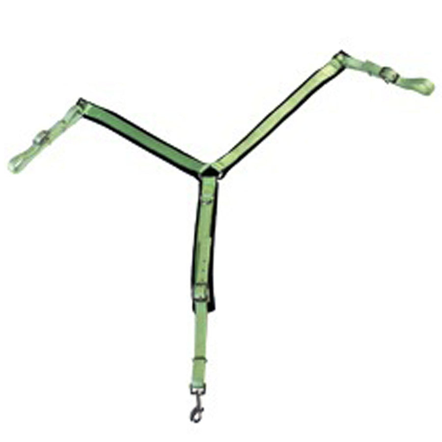 Green nylon three-point breastcollar with metal hardware - Uhorse