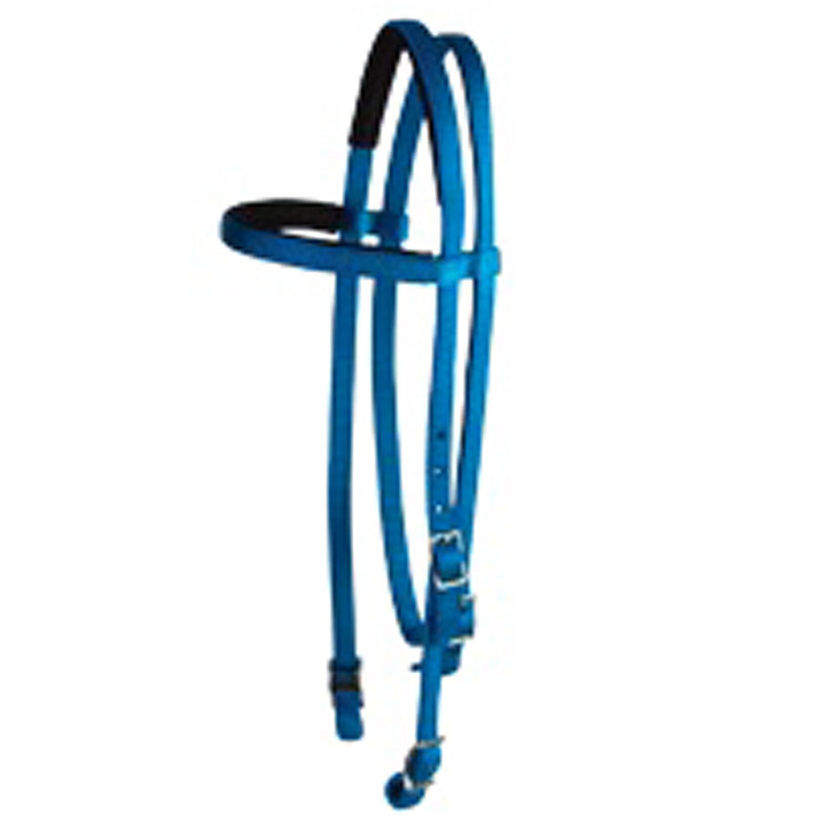 Blue nylon horse halter with black padding - Uhorse