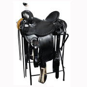 HILASON Western Horse Wade Saddle American Leather Ranch Roping Black | Hand Tooled & For Horses