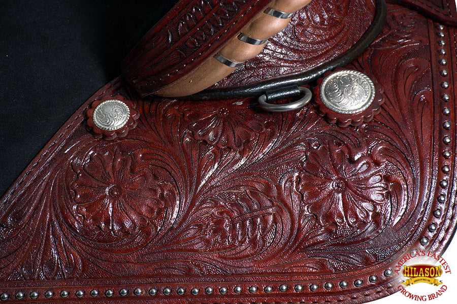 HILASON Western Horse Treeless Trail Barrel Saddle American Leather | for Horses