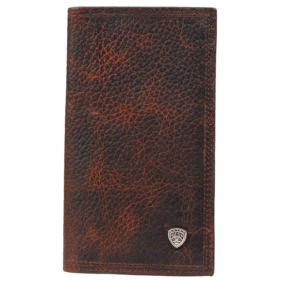 Ariat Multiple Slot Shield Concho Rodeo Wallet Brown Rowdy by Hilason – Cowboy and equestrian accessories