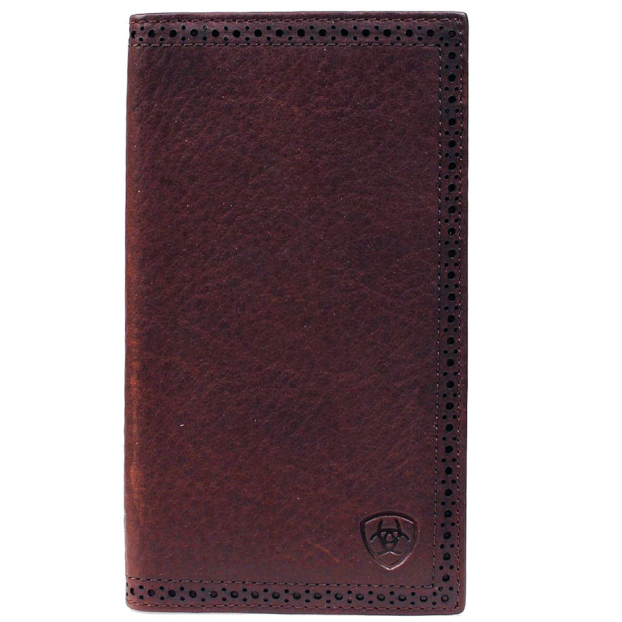 Ariat Perforated Edge Desing Multiple Slot Rodeo Wallet Dark Copper by Hilason – Cowboy and equestrian accessories