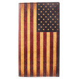 Nocona Rodeo Top Grain Leather Wallet Usa Flag Print