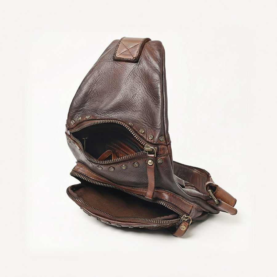 Spaghetti Western Swc191Cg Sling Vintage Handmade Drum Dyed Genuine European Cowhide Leather Women Bag Western Handbag Purse