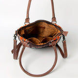 American Darling Saddle Blanket Tote Bag – Handwoven Wool Western Tote with Genuine Leather Handles & Spacious Interior