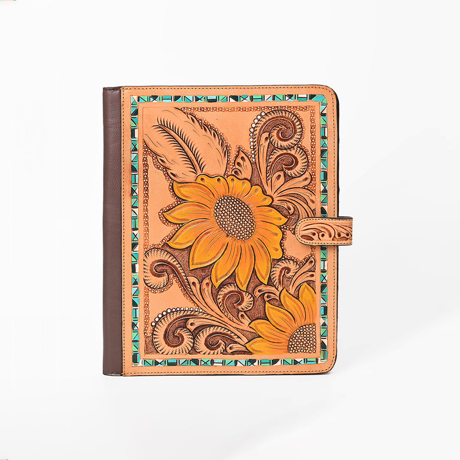 American Darling Portfolio Bag Hand Tooled Crocodile Embossed Genuine Leather Western Women | Student for Sketches
