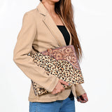 American Darling Portfolio Bag Hand Tooled Crocodile Embossed Genuine Leather Western Women | Student for Sketches