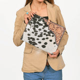 American Darling Portfolio Bag Hand Tooled Crocodile Embossed Genuine Leather Western Women | Student for Sketches
