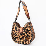 American Darling Hair-on Cowhide Hobo Bag for Women – Genuine Leather Western Shoulder Purse with Hand-Tooled Details and Wide Strap