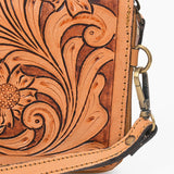 American Darling Clutch Hand Tooled Genuine Leather Western Women Bag Handbag Purse Tan | Purses for Cute