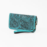 American Darling Hand-Tooled Western Leather Clutch Bag - Genuine Carved Artisan Women's Wristlet - Uhorse