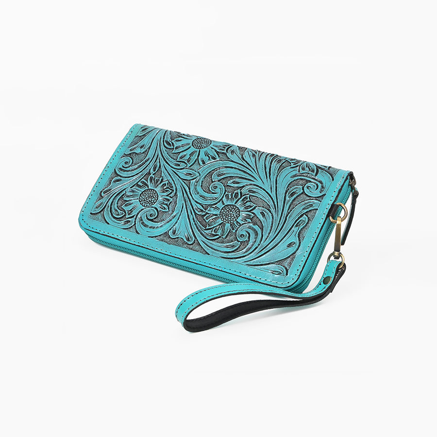 American Darling Clutch Hand Tooled Genuine Leather Western Women Bag Handbag Purse Tan | Purses for Cute