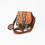 American Darling Hand-Tooled Hair-On Cowhide Genuine Leather Western Crossbody Bag - Uhorse