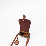 American Darling Hair-on and Hand-Tooled Genuine Leather Western Crossbody Bag with Adjustable Strap 7in (H) X 8in (W) X 3in (D)