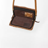 American Darling Western Hand-Tooled Leather Clutch Bag with Floral Carving and Premium Genuine Leather