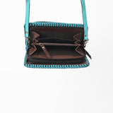 American Darling Western Hand-Tooled Leather Clutch Bag with Floral Carving and Premium Genuine Leather