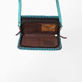 American Darling Western Hand-Tooled Leather Clutch Bag with Floral Carving and Premium Genuine Leather