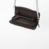 American Darling Western Hand-Tooled Leather Clutch Bag with Floral Carving and Premium Genuine Leather