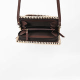 American Darling Western Hand-Tooled Leather Clutch Bag with Floral Carving and Premium Genuine Leather