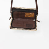 American Darling Western Hand-Tooled Leather Clutch Bag with Floral Carving and Premium Genuine Leather